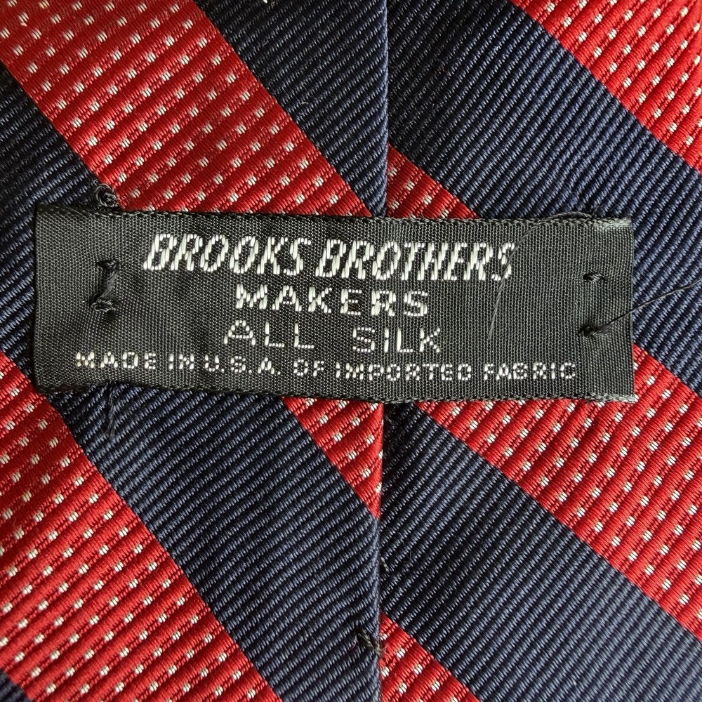 Vtg Brooks Brothers Makers Silk Mens Repp Stripe Tie Red Blue White Made in USA